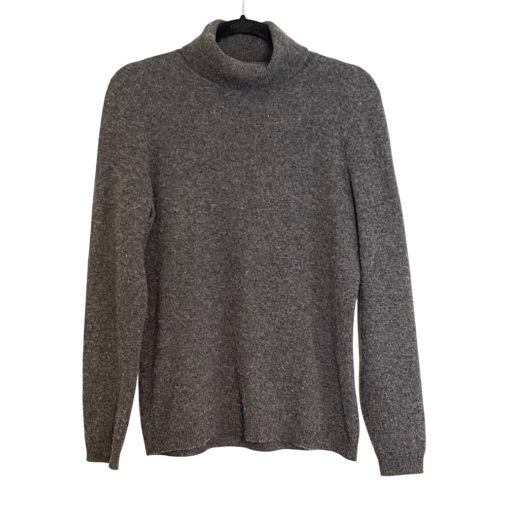 Charter Club Luxury 100% Cashmere Turtleneck Sweater Gray Old Money Luxury Basic